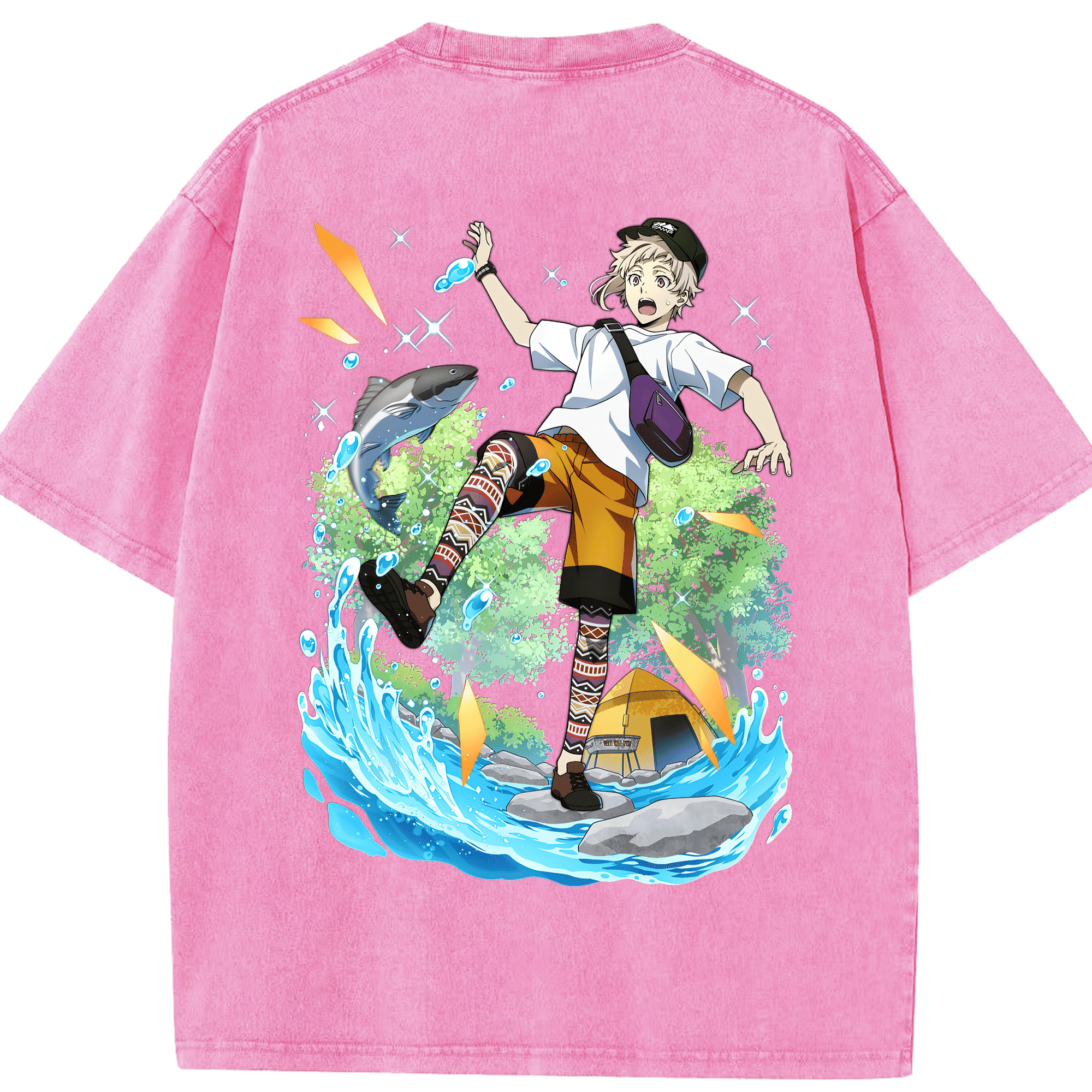 （画像用） 文豪ストレイドッグス Bungo Stray Dogs 綿100% ヴィンテージ風 半袖Tシャツ（背面プリント）